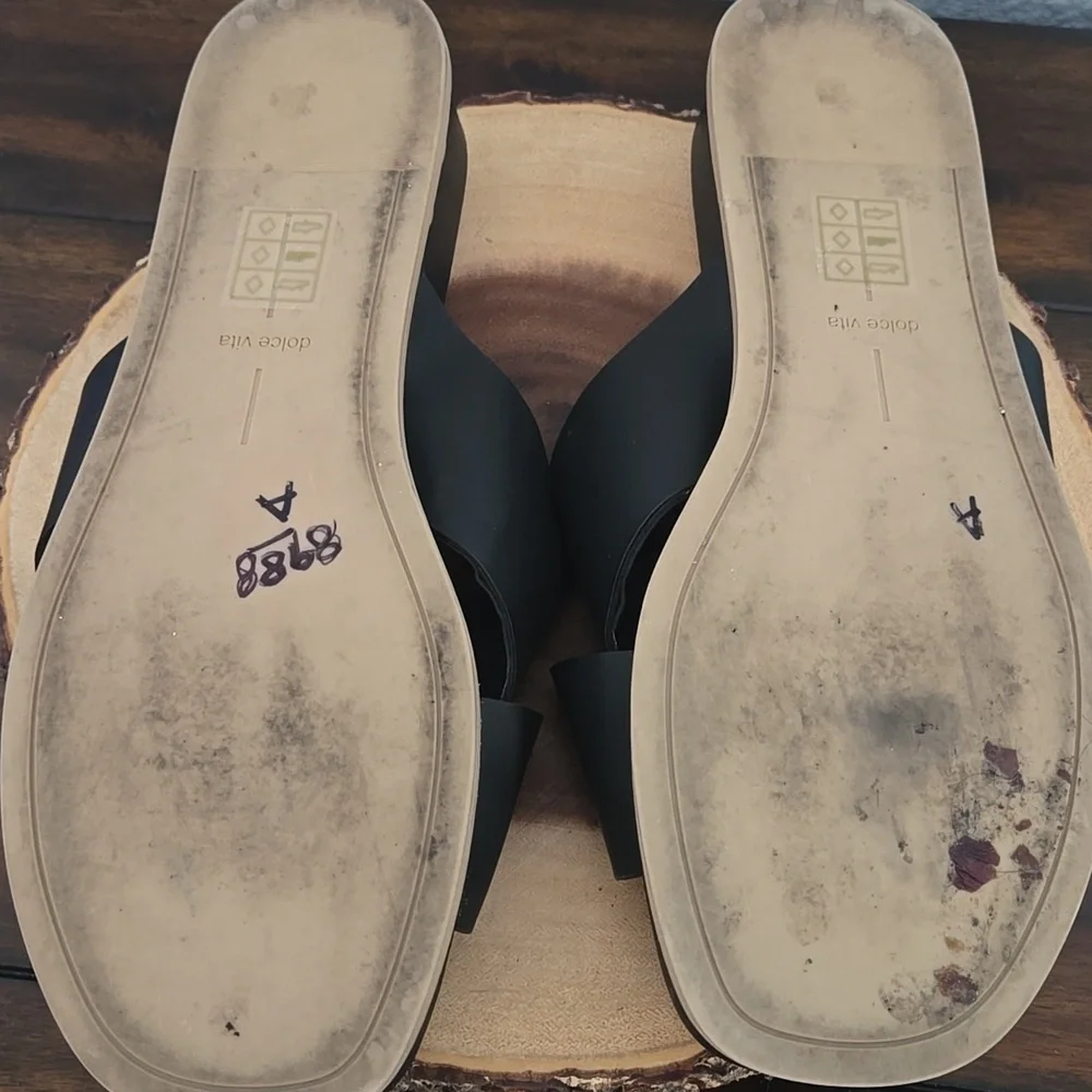 DOLCE VITA Gracy Platform Strap Footbed Sandals In Black Size 10